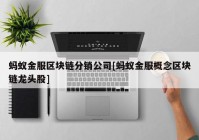 蚂蚁金服区块链分销公司[蚂蚁金服概念区块链龙头股]