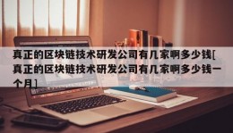 真正的区块链技术研发公司有几家啊多少钱[真正的区块链技术研发公司有几家啊多少钱一个月]